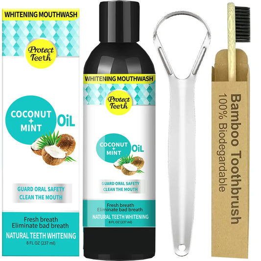Bain de bouche à l'huile de noix de coco